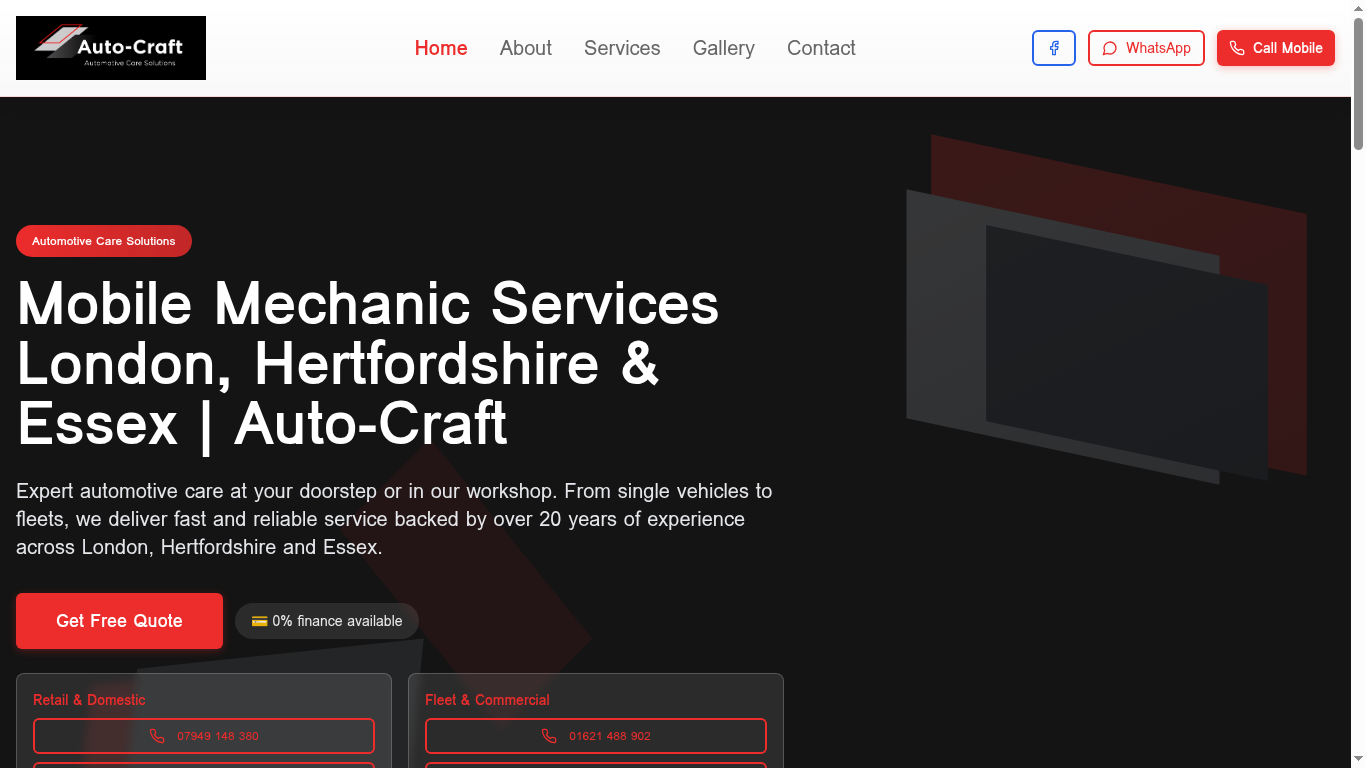 Auto-Craft: desktop view