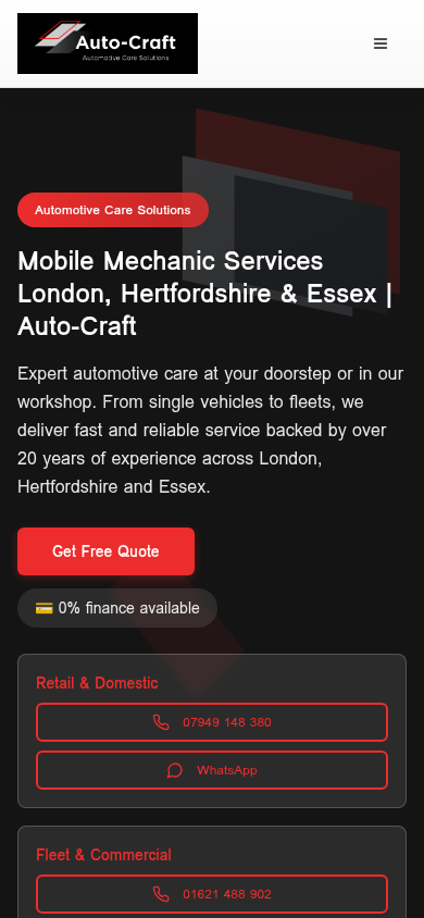 Auto-Craft: mobile view