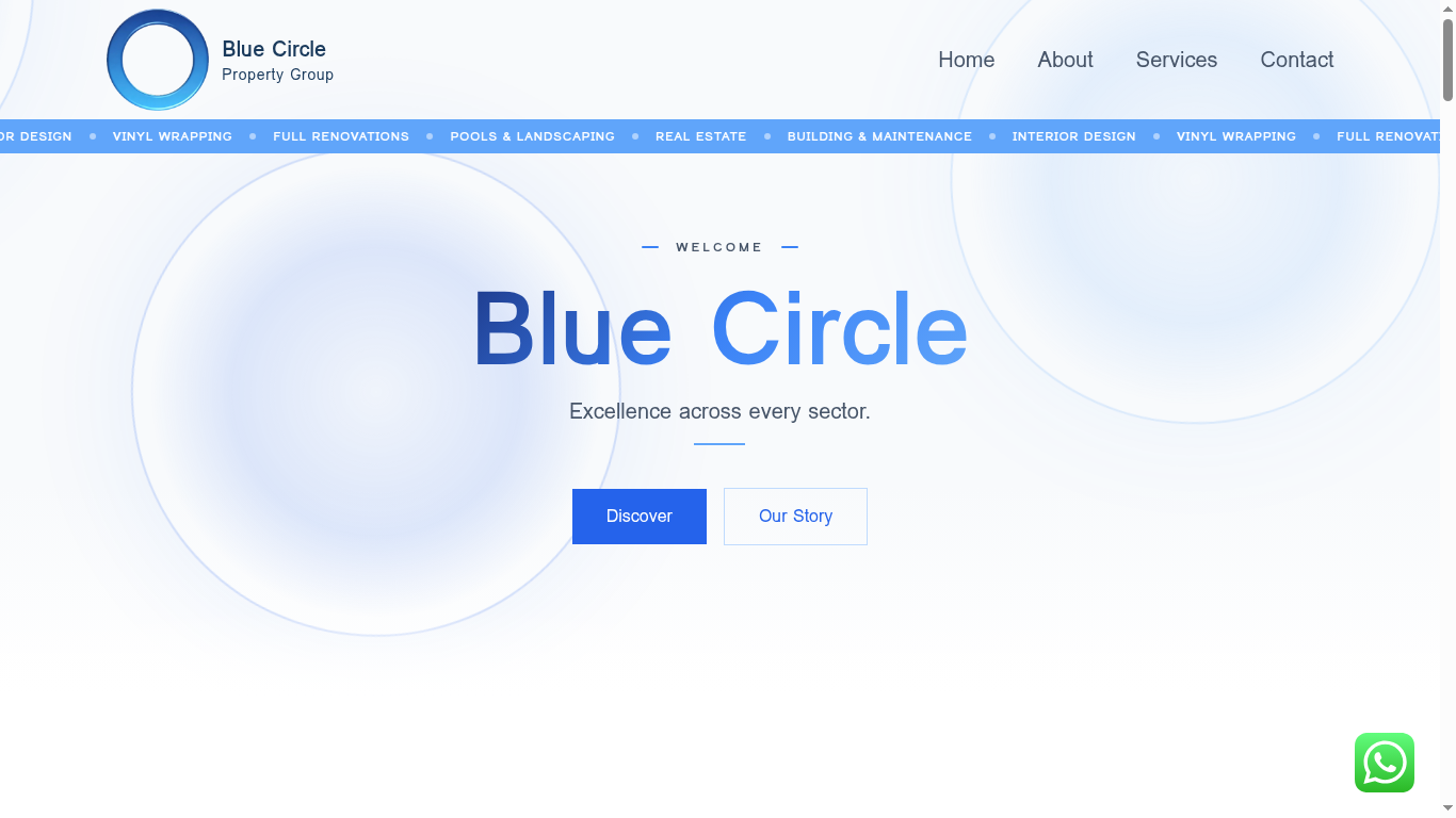 Blue Circle: desktop view
