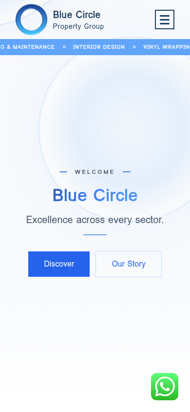 Blue Circle: mobile view