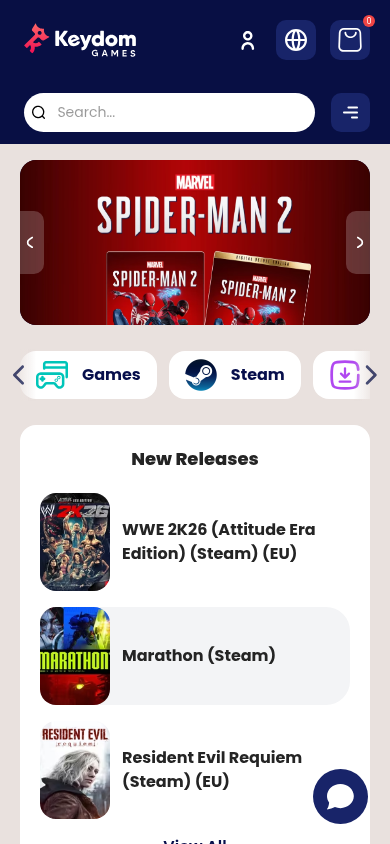 Keydom: mobile view
