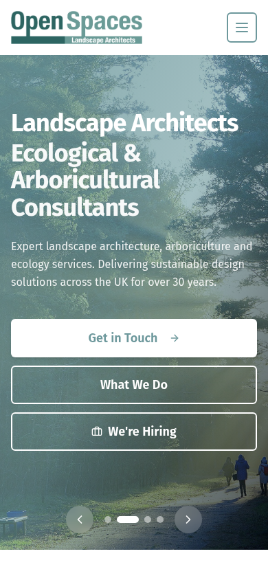 Open Spaces Landscape: mobile view